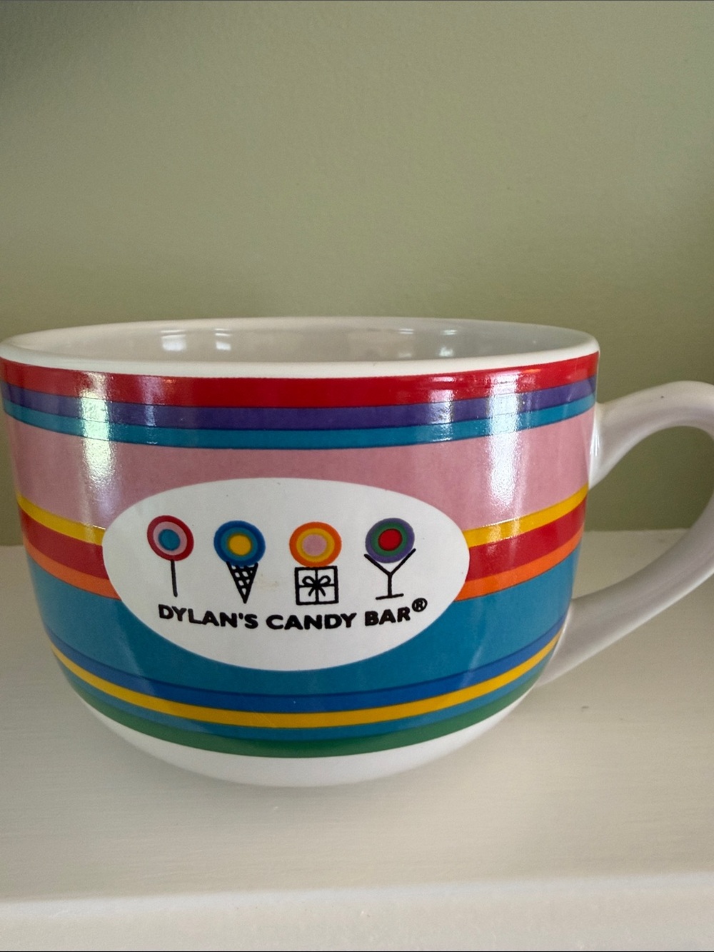 Dylan’s Candy Bar Giant Jumbo Coffee Mug- Fun Colorful PopArt Rainbow colors